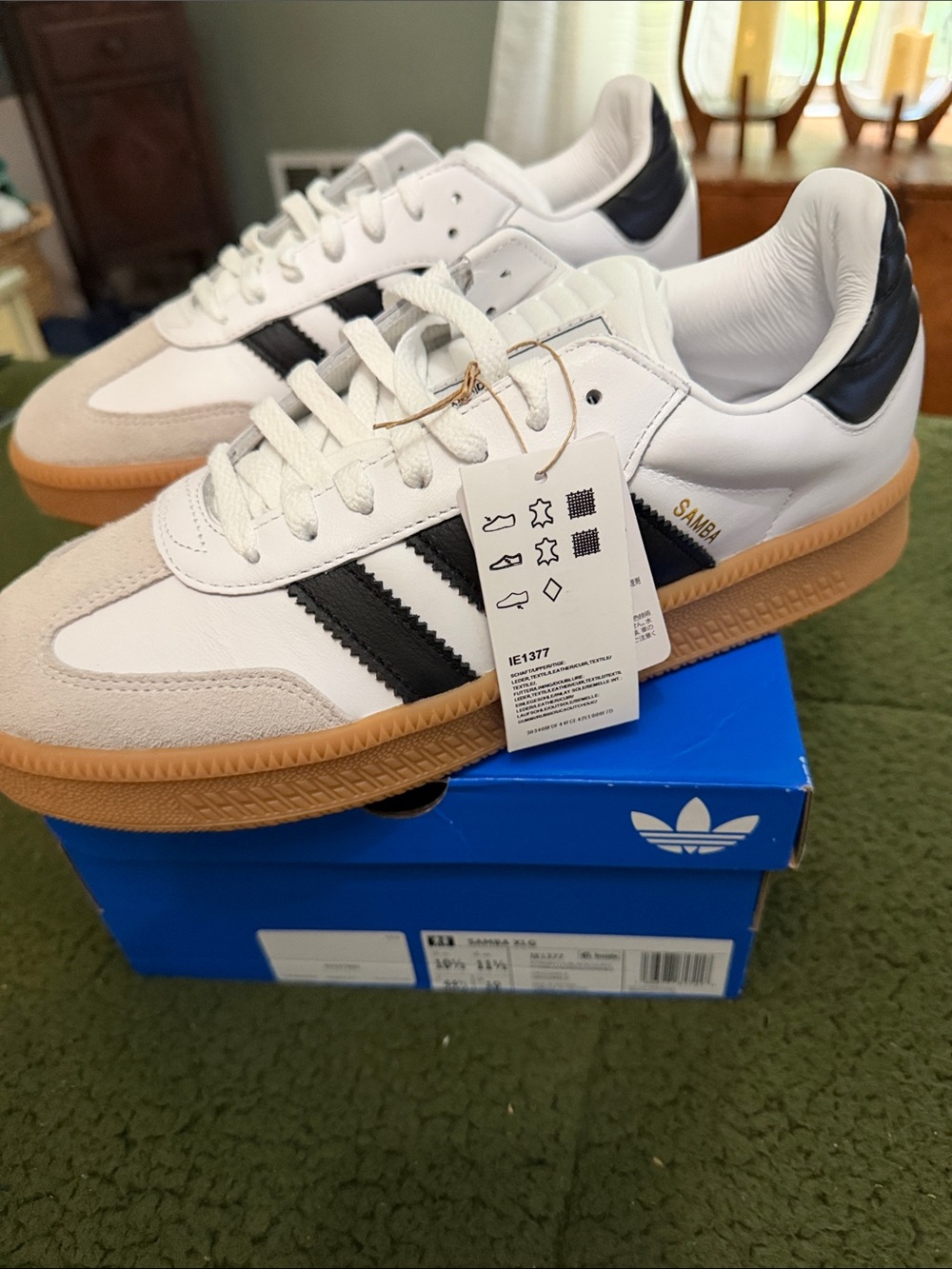 adidas Samba Leather Sneaker - White/Black/Gum